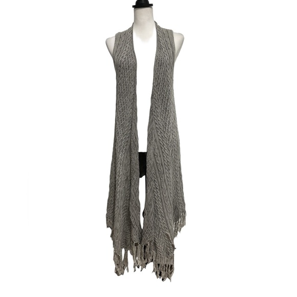 By Together Front Draped Cotton Cardigan Duster Vest SIZE M/L - Picture 1 of 5